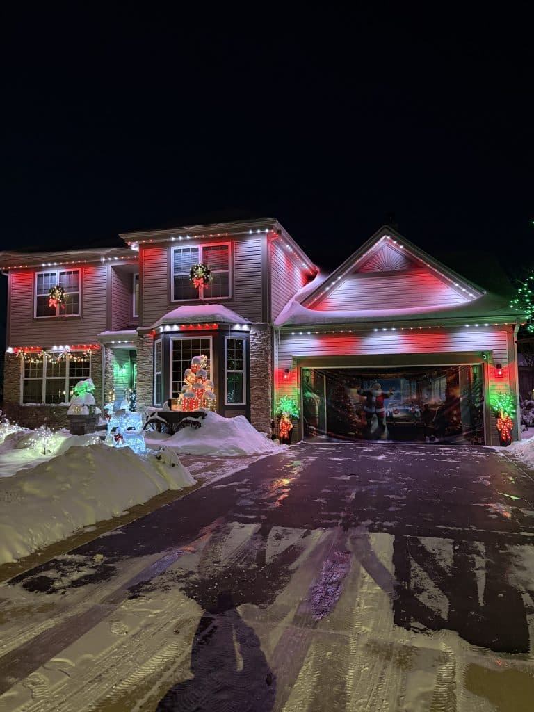 TruLight manufacturer example: Permanent LED lighting on home exterior