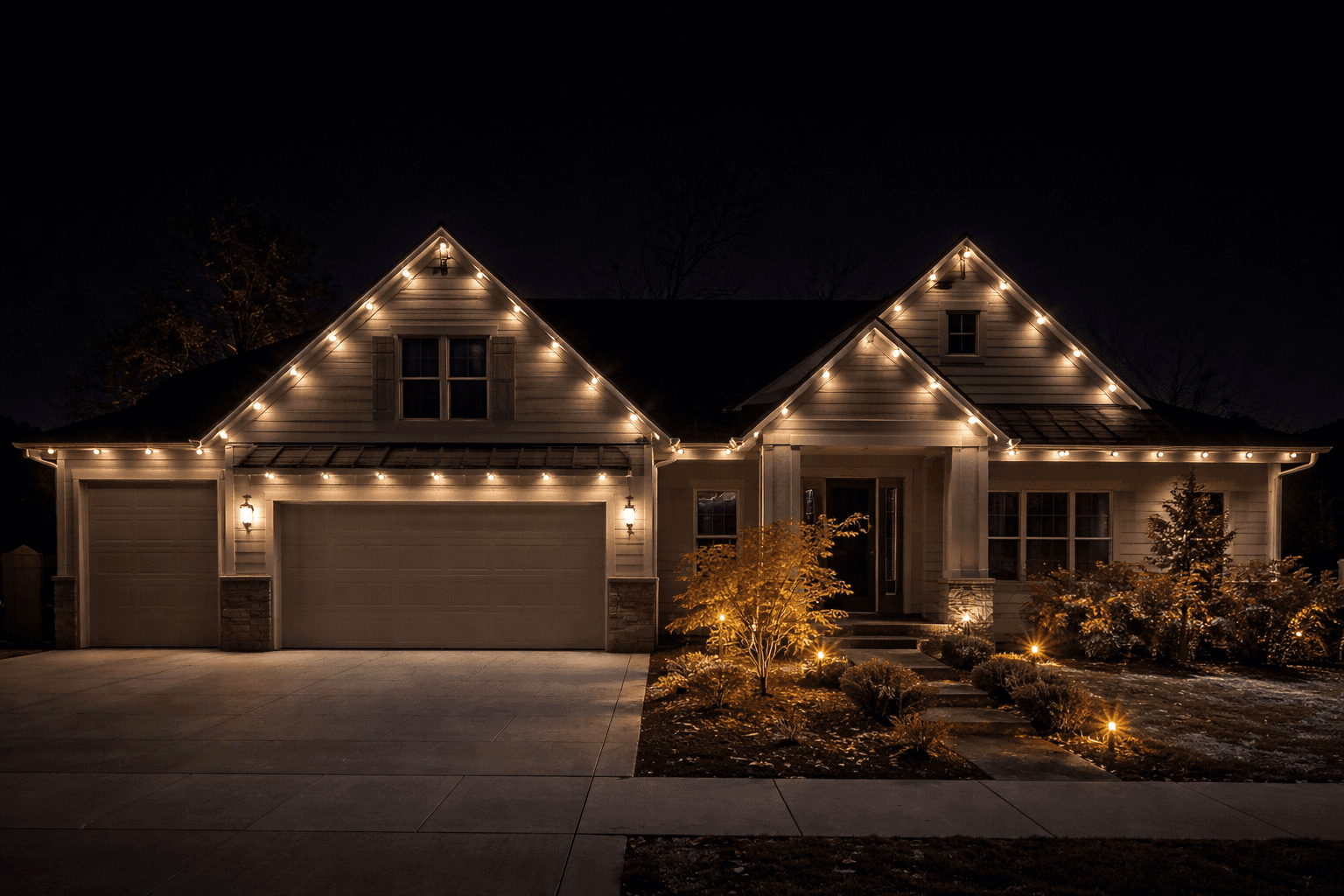 Design visualization: Home with elegant accent permanent lighting